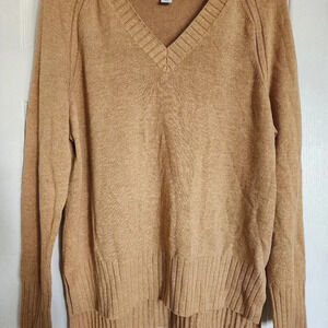 Women's Old Navy Cotton V-neck Camel Brown Sweater  size L